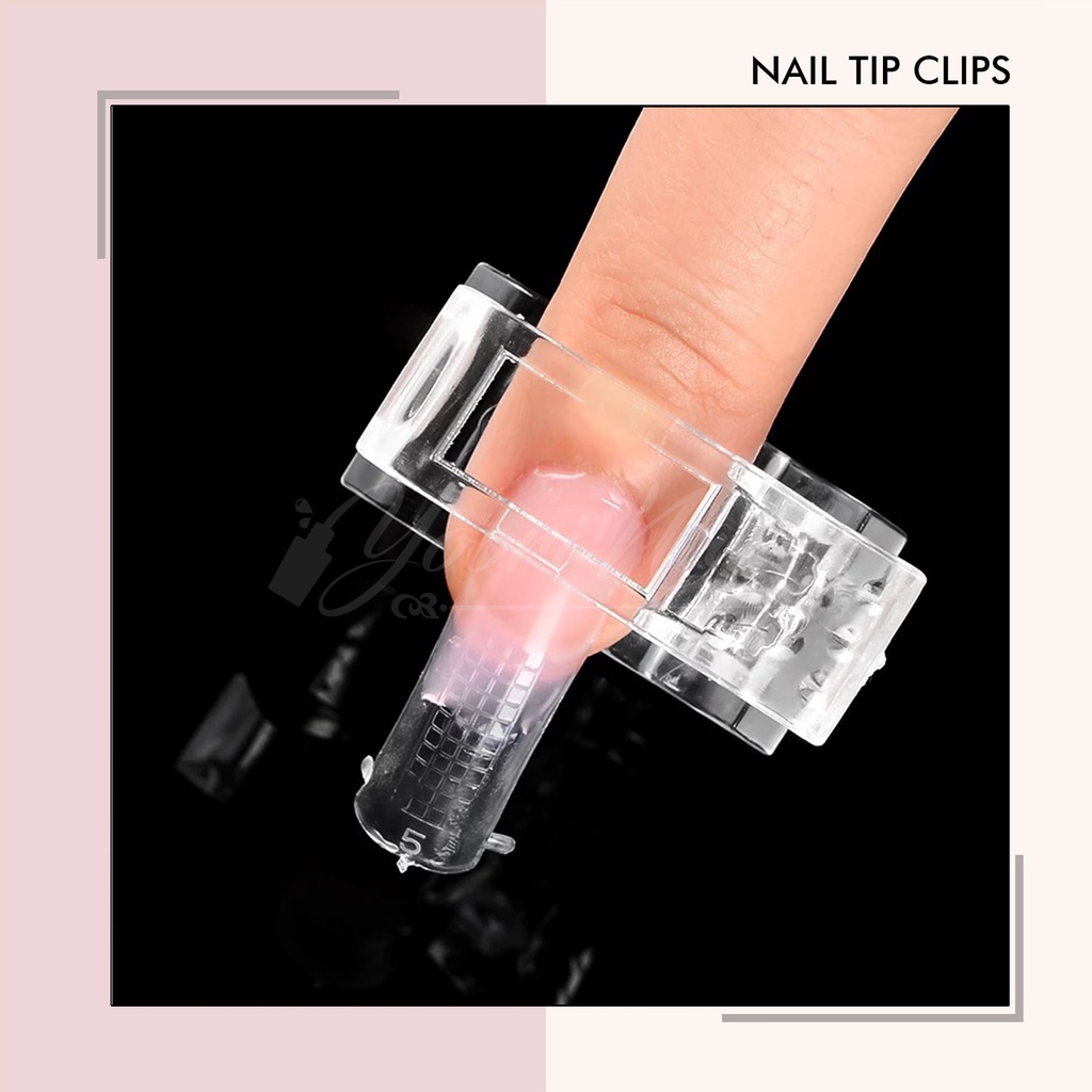 Nail tips clip penjepit kuku polygel extension nail clips