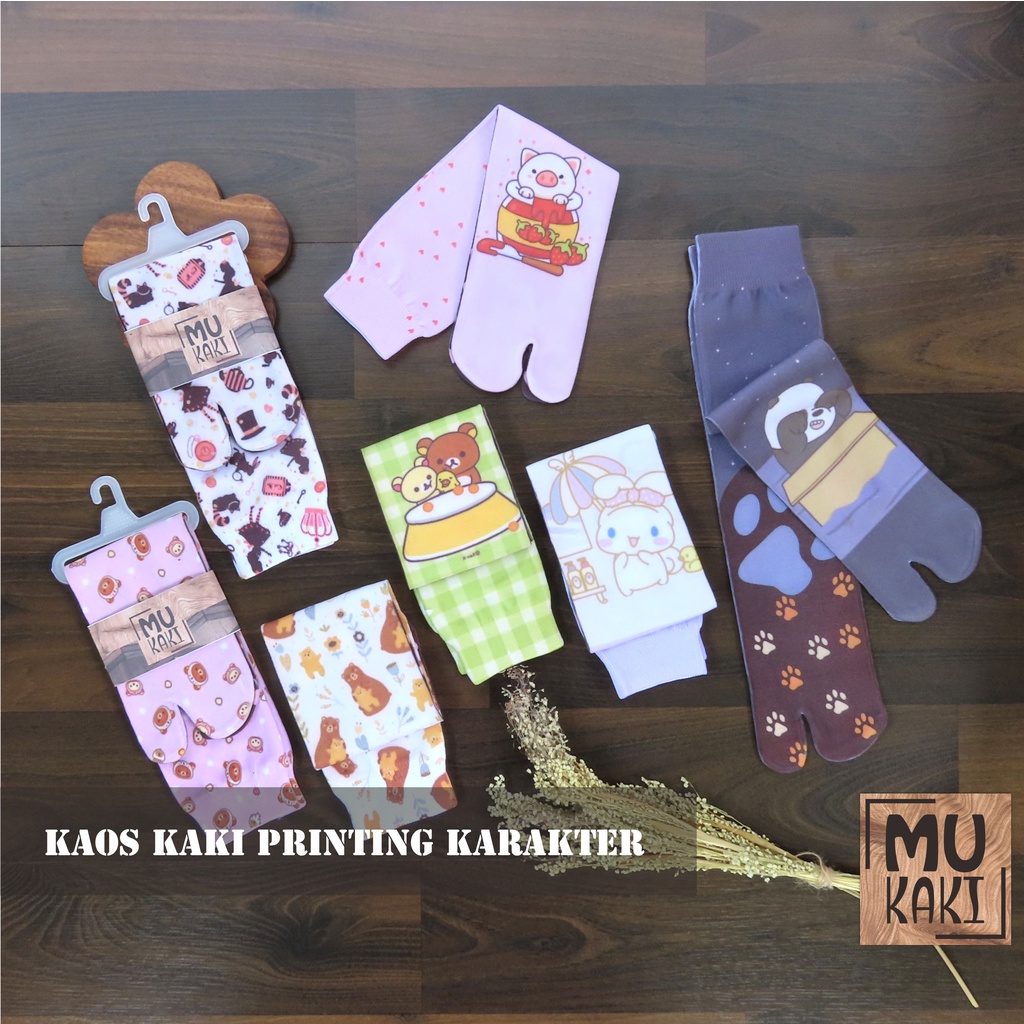 Kaos Kaki Jempol Motif Printing Dewasa Karakter Mukaki Murah L