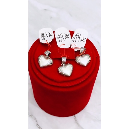 Liontin love emas putih asli kadar 8k / 375