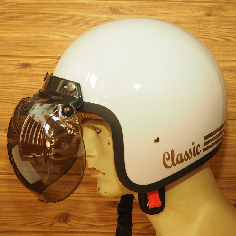 HELM BOGO CLASSIC SNI DEWASA PRIA DAN WANITA HELMET BOGGO RETRO KLASIK GLOSSY DOVE BANYAK WARNA PUTI