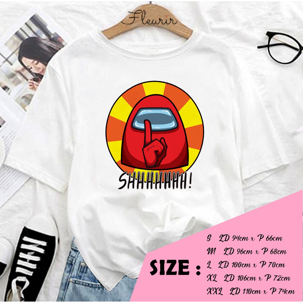 FLEURIR - KAOS US SHHHH LENGAN PENDEK TEE UNISEX WANITA PRIA