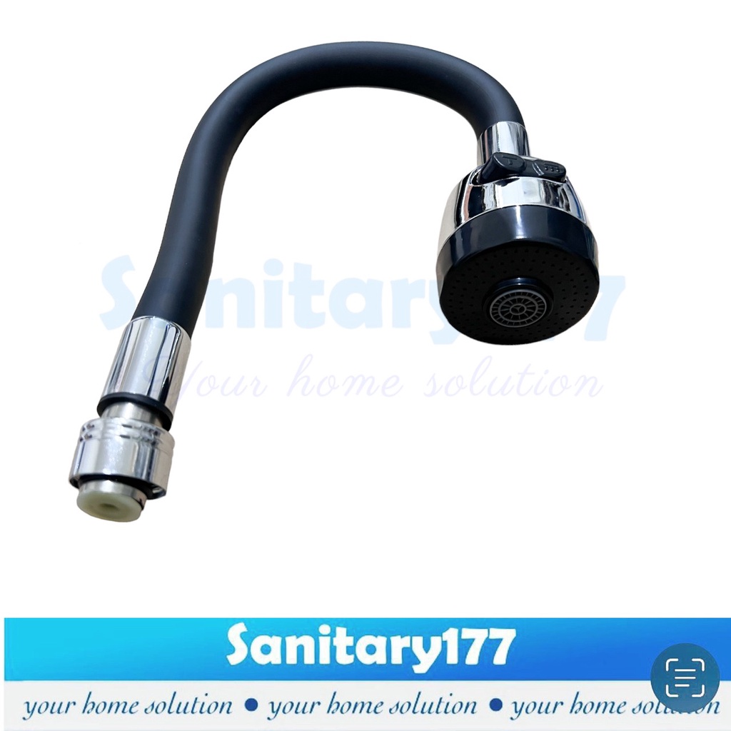 Selang Fleksibel Kepala Kran dapur Fleksibel HITAM sink 2in1 SH50-Head pipa sambungan keran tembok 25mm 27mm tanam meja black saringan keran cuci piring sink wastafel