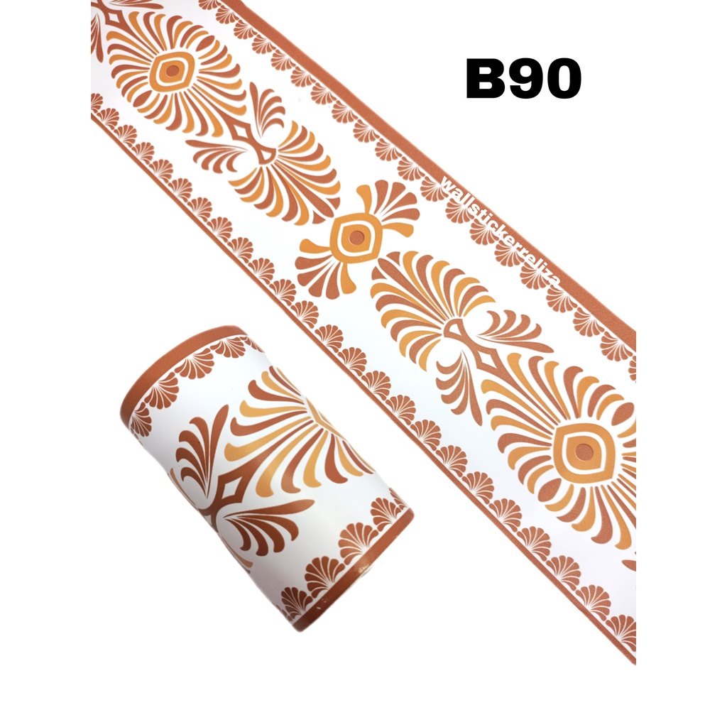 RELIZA Wall Border BATIK COKLAT 10CM X 10METER Wallborder B90