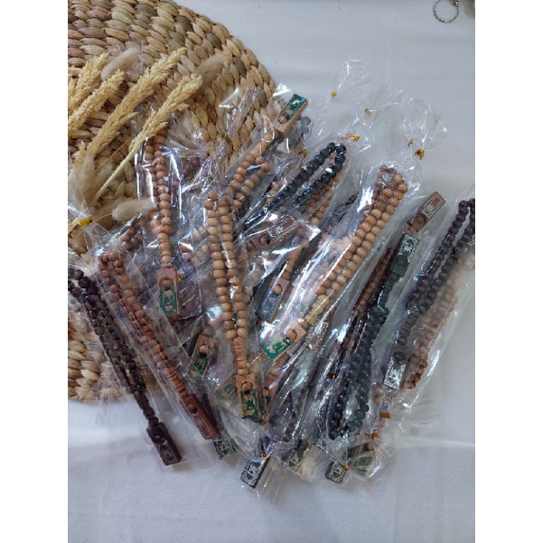 Tambahan Hampers Tasbih Kayu 33 Biji Kemas Plastik