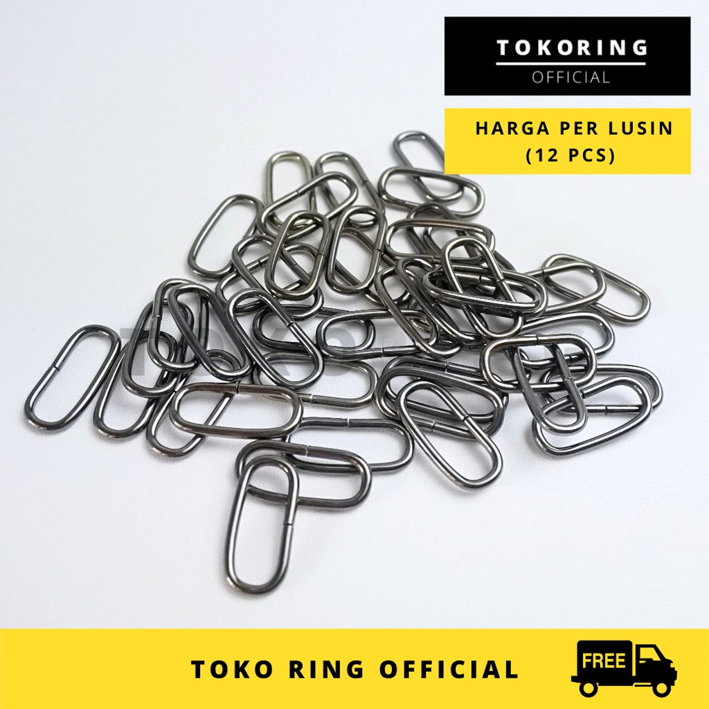 Ring Oval 2 cm tebal 2 mm Black Nikel - Toko Ring Official (Harga per Lusin)
