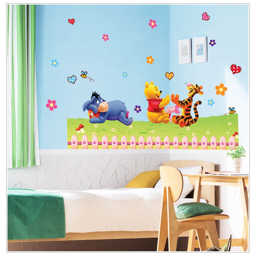 RELIZA WALL STICKER POOH PAGAR RUMPUT AY992 STIKER DINDING WALLSTICKER