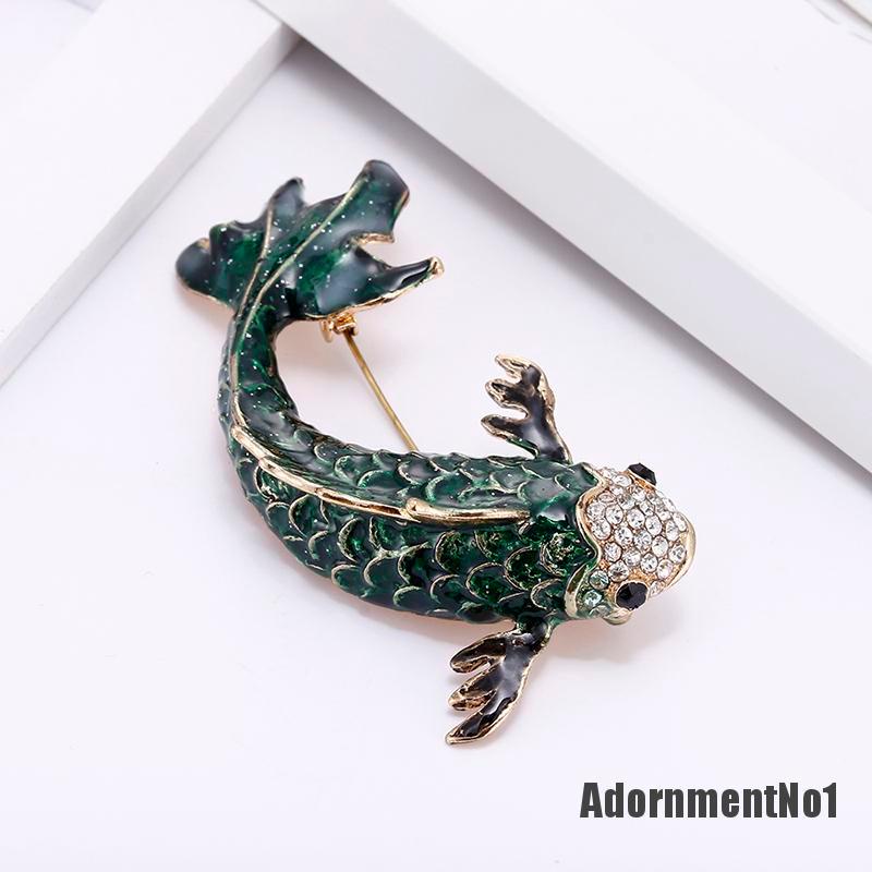 (Adornmentno1) Bros Pin Enamel Desain Ikan Hias Kristal Untuk Pesta