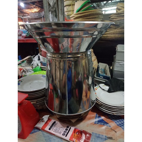 dandang stainless tinggi -seeng Stainles tinggi plus free kukusan bambu tinggi