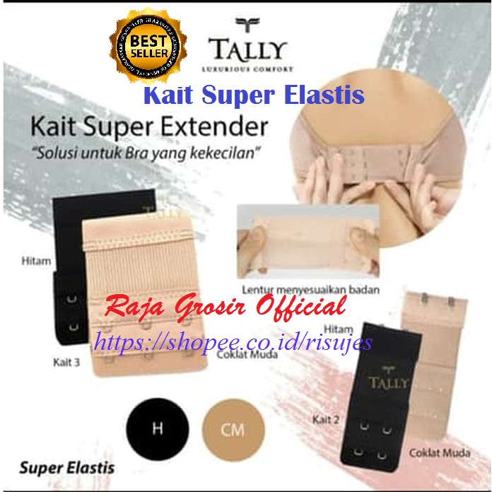 Kait Tali Elastis Sambungan BH / Kait Tali Eksklusif Penyambung Lingkar Bra Tally Kait 2 , 3 &amp; 4