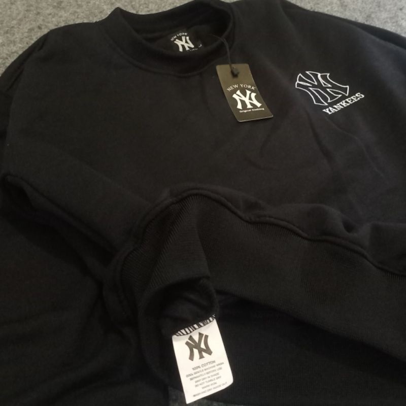 SWEATER CREWNECK YANKEES MLB HITAM AUTHENTIC FULLTAG &amp; LEBEL