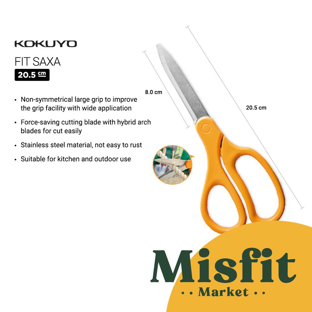 

KOKUYO AiroFit Saxa Cut Scissors 20 cm YELLOW Gunting