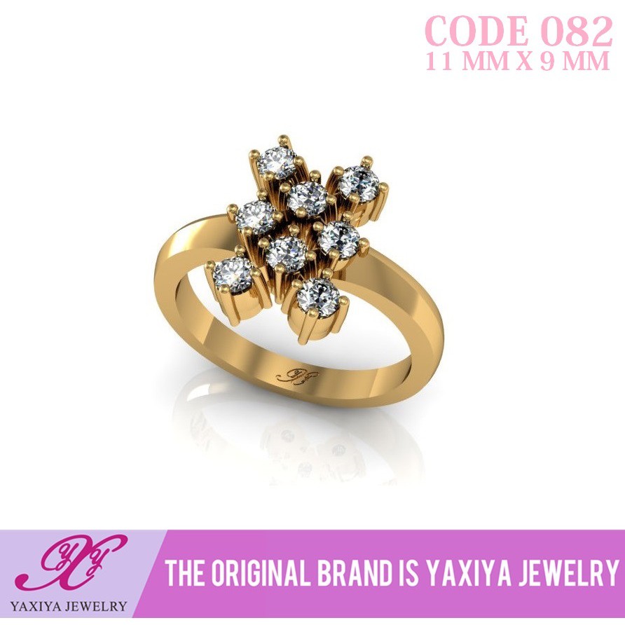 

Cincin Emas Wanita Permata Perhiasan Lapis Emas 18K Yaxiya Jewelry 082