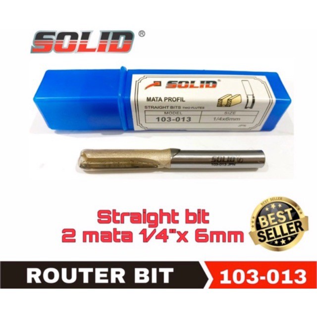 Mata Profil/Router/Trimmer Lurus AS 1/4" (Straight Bits) Solid 6mm 8mm 10mm  11mm 12mm untuk Kayu/HP