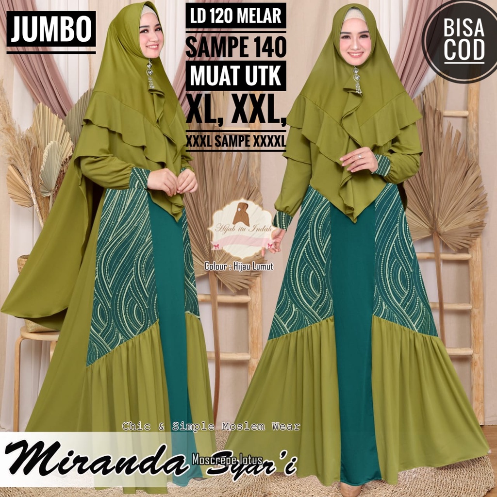 LD 110-130 GAMIS SYARI BRUKAT PRISKET MIRANDA / GAMIS SYARI BROKAT / BAJU PESTA BROKAT JUMBO XXXL