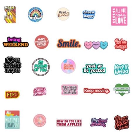 Motivational Phrases PVC Sticker (10pcs)