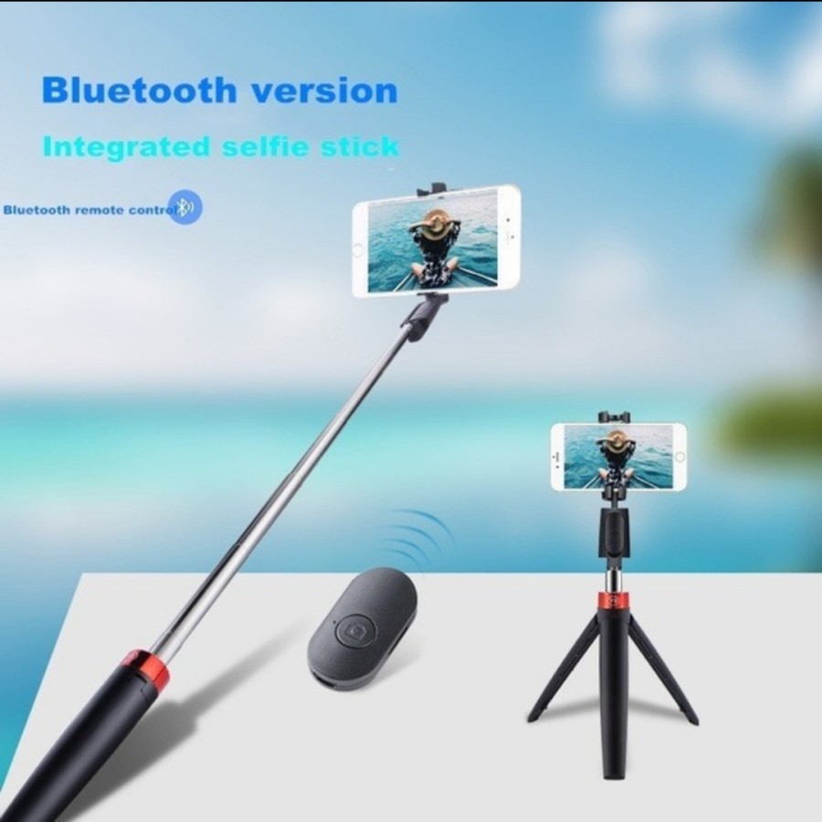 Selfie Stick Tongsis with Bluetooth Tripod Standing Bluetooth selfie stick