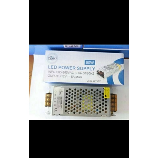 power supply dc 12v 5a merek Hiled input ac 85-265v adaptor dc bodi slim