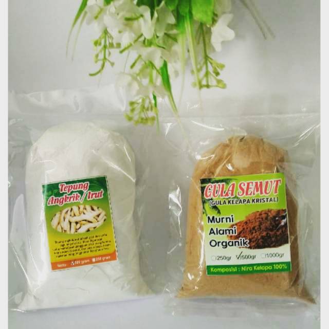 Paket Nyaman Asam Lambung ( Pati Garut / Angkrik / Irut / Arrowroot Powder dan Gula Semut / Gula Kelapa Kristal)