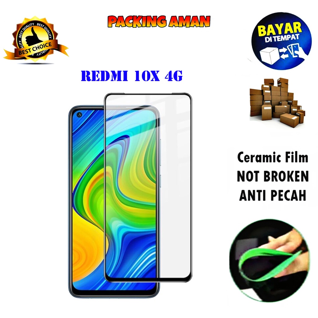 Tempered Glass Xiaomi Redmi 10X 4G FULL COVER FULL SCREEN Ceramic Film Anti Gores