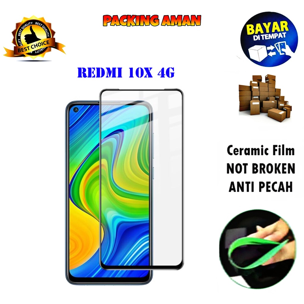 Tempered Glass Xiaomi Redmi 10X 4G FULL COVER FULL SCREEN Ceramic Film Anti Gores