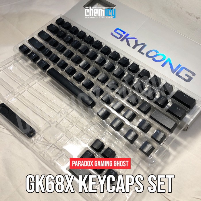 Paradox Gaming GHOST DIY GK68X ABS Double Shot Keycaps Black