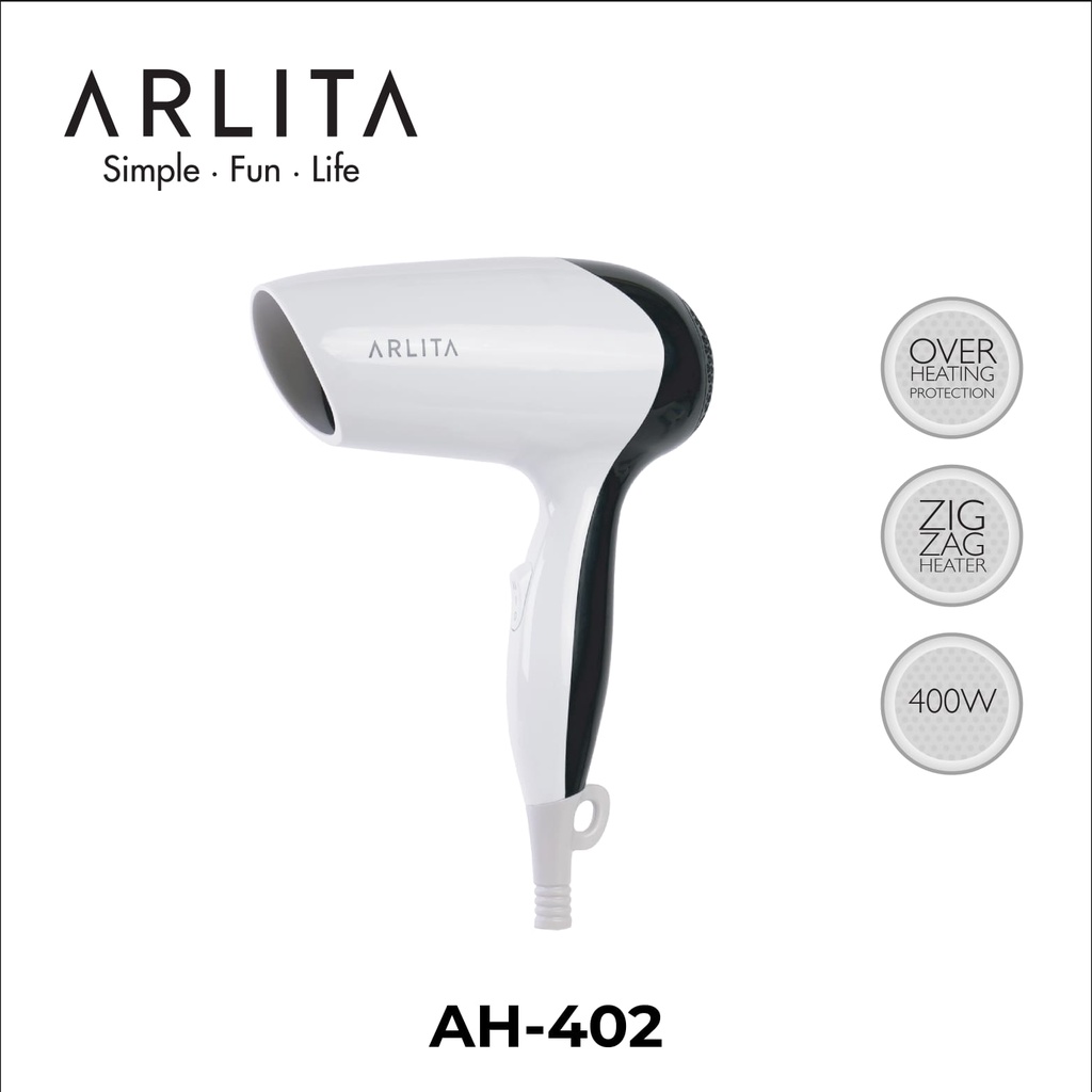 Arlita Hair Dryer Pengering Rambut AH-402 400W By Kirin AH402 AH 402