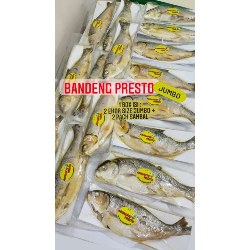 

Bandeng Presto Abimanyu Asli Semarang, 1 Box Isi 2 Ekor Size Jumbo + 2 Sambal