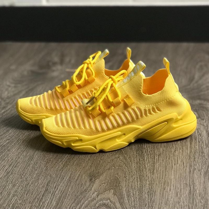 BJS100 - YELLOW - Sepatu Sneakers Wanita Cantik SEPATU WANITA SNEAKERS KUNIING OLAHRAGA TALI FLAT FASHION IMPORT TERMURAH TERLARIS TERBARU BAGSTORE JAKARTA JSSB100