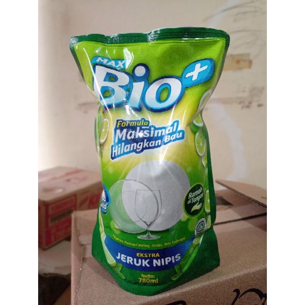 Max Bio+ Cairan Pencuci Piring Jeruk Nipis 780Ml | Sabun Cuci Piring Murah