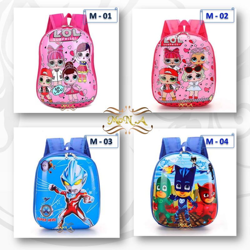 Tas Sekolah Anak Karakter lucu - Ransel Telur Sekolah Anak TK / PAUD - FREE BUBBLE !