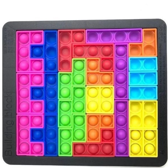 Popit Mainan Building Block POP It Puzzle Tetris 27 Pcs