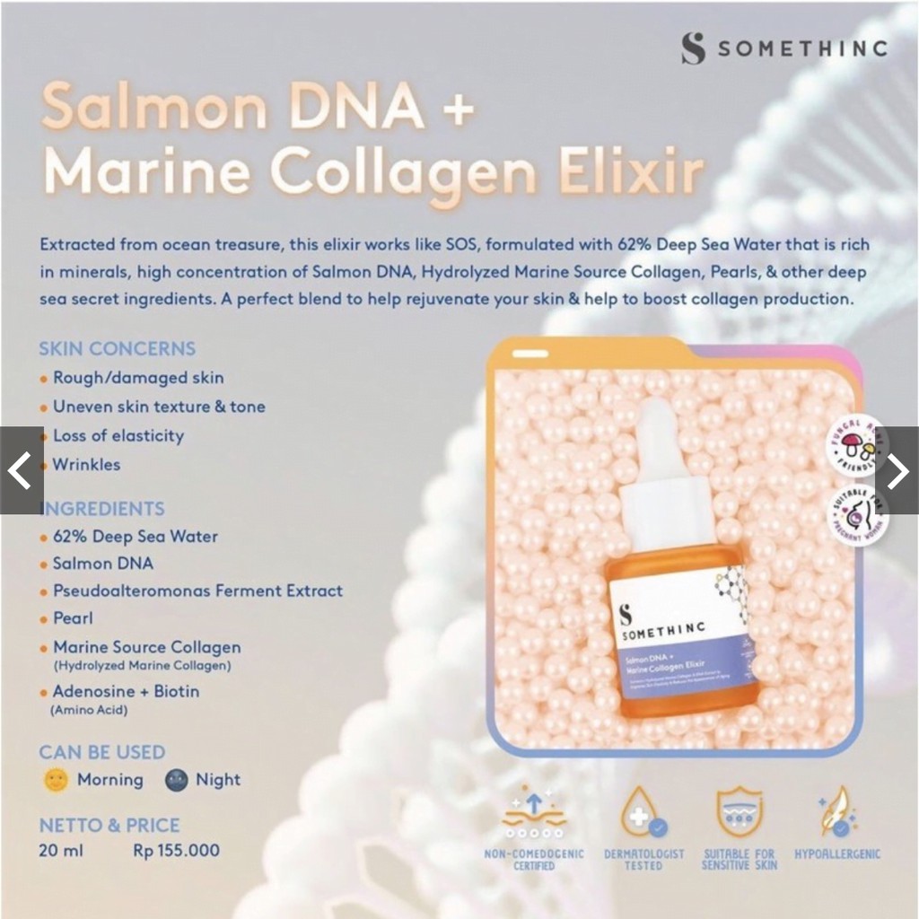 [ SALE ] SOMETHINC SALMON DNA + MARINE COLLAGEN &amp; HOLYGRAIL MULTIPEPTIDE ELIXIR Serum Anti Aging