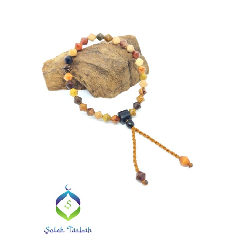 Gelang Kombinasi 21 Kayu Langka Bertuah Nusantara Wajik Size 6mm