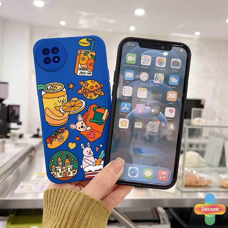 Casing Soft Case TPU Xiaomi Redmi Note 8 10S 9 10 9 10 PRO MAX 11 9S Xiaomi Redmi POCO C3 C31 X3 NFC X3 PRO Redmi 9 9C NFC 9A 9i 9T 9AT 9 PRO Power 10X POCO M2 PRO 10 Prime Motif Klein Blue Cartoon label Soft TPU Shockproof Back Cover