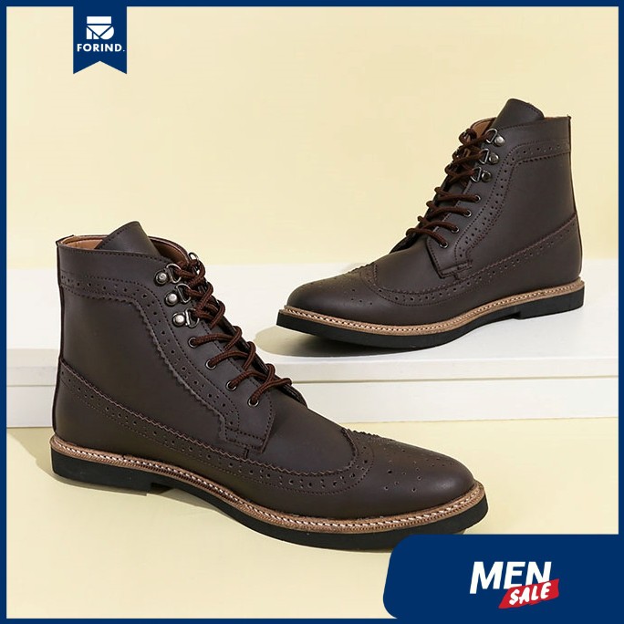 Benjiro Red Brush | Sepatu Boots Pria Coklat Ombre Vintage Klasik Kerja Boot Men Laki | FORIND Giant