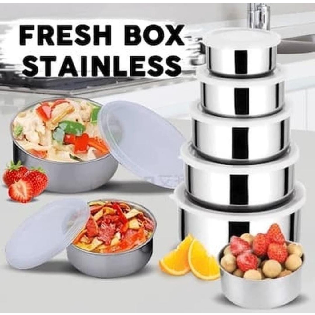 BELLA - RANTANG BEKAL 5 SUSUN STAINLESS STELL PROTECT FRESH BOWL | TEMPAT PENYIMPANAN STORAGE FOOD