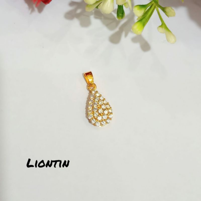 New! Kalung Dewasa permata Liontin tetes air elegan menawan Gold&amp;Silver Anti karat