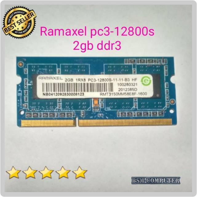 2GB PC3 Ram laptop mac netbook Ramaxel 1Rx8 pc3-12800s-11-11-B3 HF
2gb ddr3 pc-12800 1600mhz pc12800