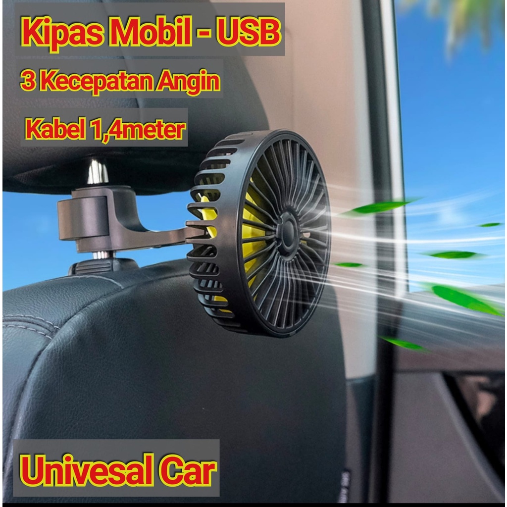 USB Car Natural Wind Rear Seat Car Usb Fan Kipas Angin Kursi Mobil USB