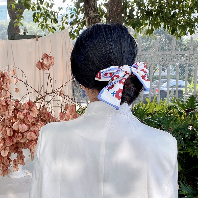 Scraf Leher Kepala Rambut Bahan Silk Immitation Wanita Korean Style / Scraf Leher,Scraf Tas Wanita