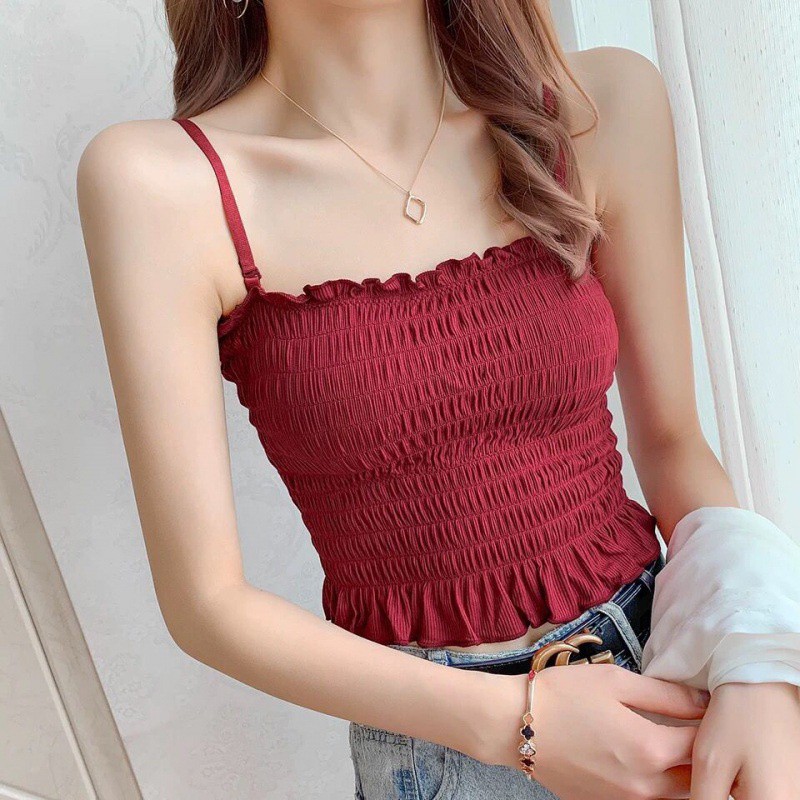 GO! BR509 TankTop Crop Top Bra Korean Style Bahan Katun Import Tali Lepas Pasang cod