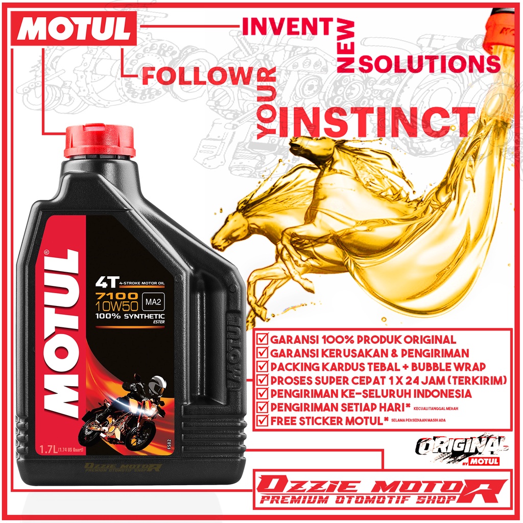 OLI MOTUL IMPORT 7100 4T 100% SYNTHETIC/ ESTER/10W50/1.7L/MA2/ORIGINAL