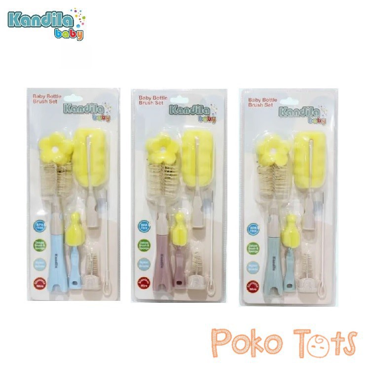 Kandila Baby Bottle Brush Set 6in1 Sikat Pembersih Botol dan Dot Bayi WHS