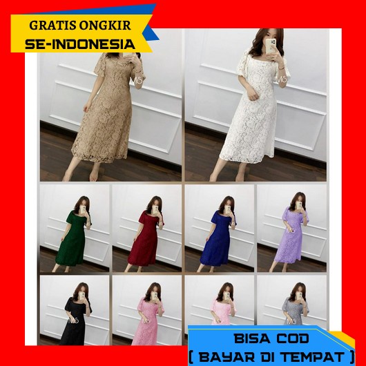 Terbaru Dress Desi | Kebaya Tille Natal Lengan Pendek | Dress Brokat N 4 Ukuran M L Xl Xxl Dress Sca