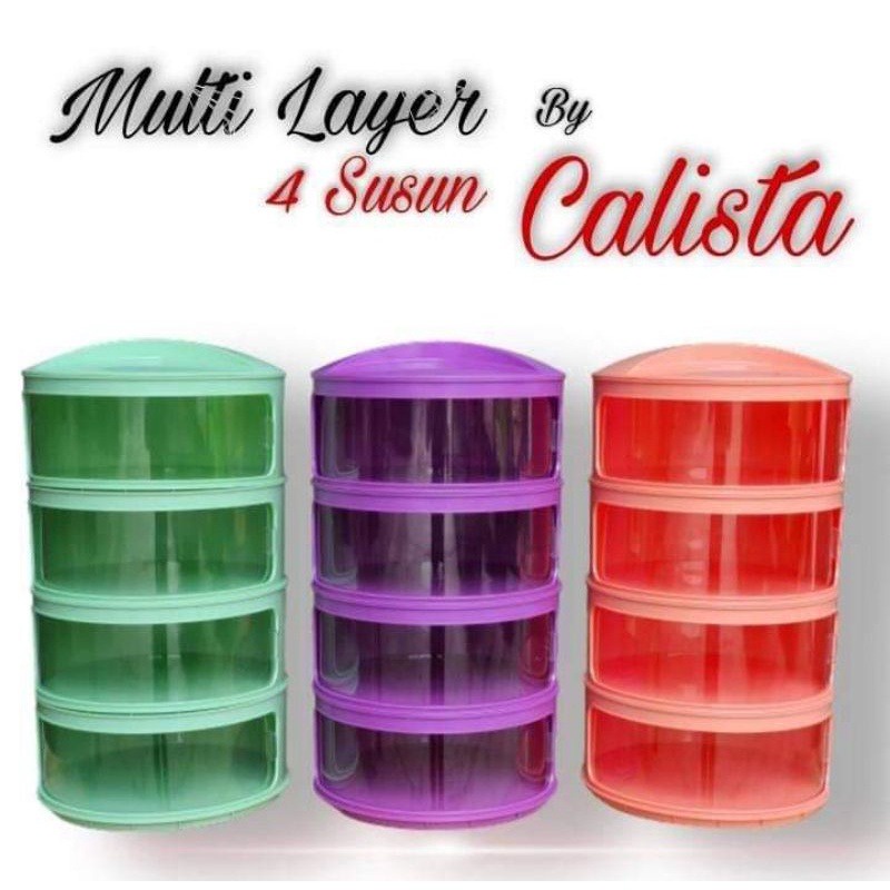 DSO 289 - Tudung Saji 4 susun Calista Food Cover Multilayer / rak makanan / rak serbaguna RAK SUSUN 