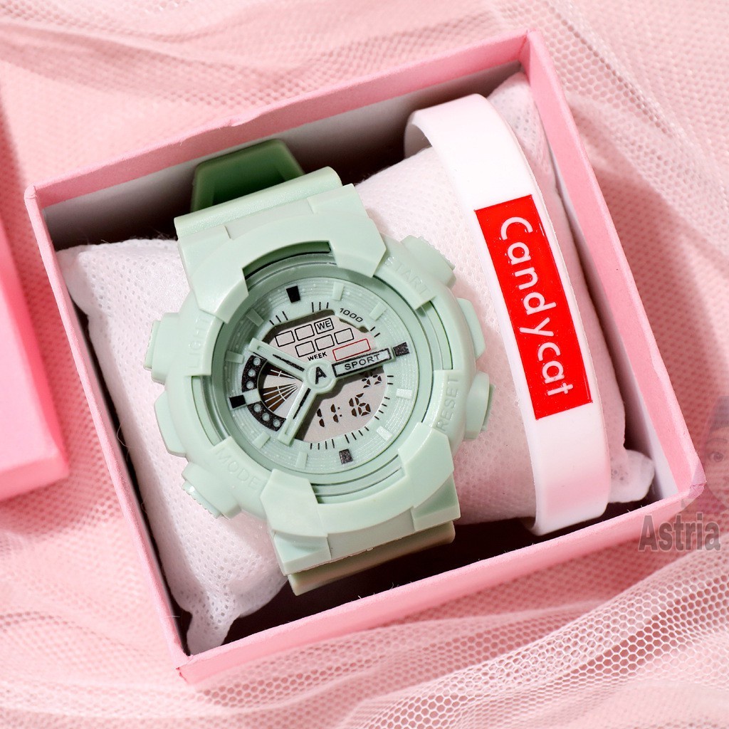 Jam Tangan Elektronik Rubber Pria Wanita Fashion Style Korean Impor