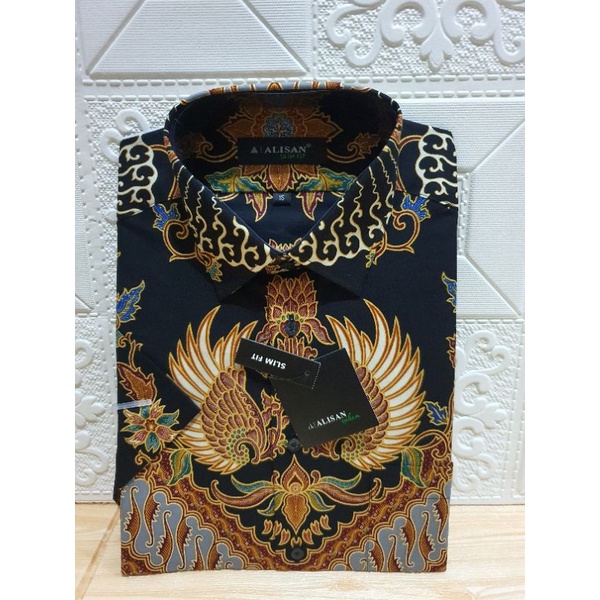 Kemeja Batik Alisan Slimfit dan Reguler Tangan Pendek size 15