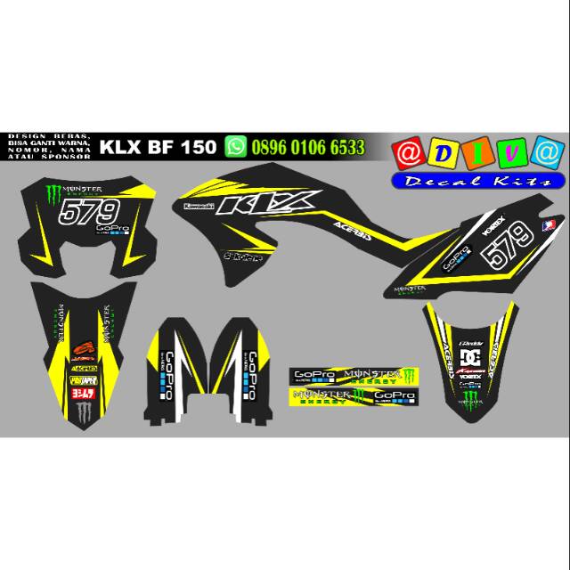 Decal klx  bf 150 kuning