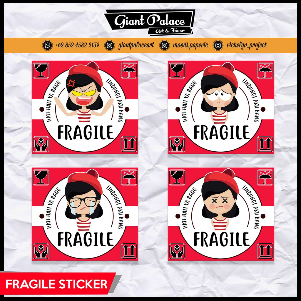 100PCS STIKER FRAGILE LUCU Shopee Indonesia