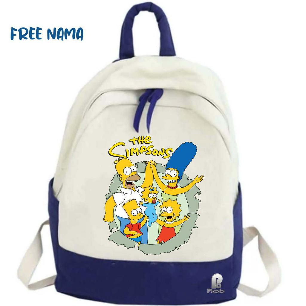 TAS RANSEL BACKPACK ANAK SEKOLAH MOTIF KARTUN THE SIMPSONS UNISEX (FREE NAMA)